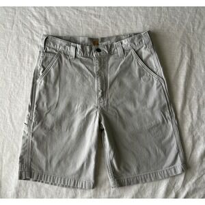 Carhartt Relaxed Fit Cargo Shorts Khaki Mens 33 Canvas 6 Pocket Work Utility